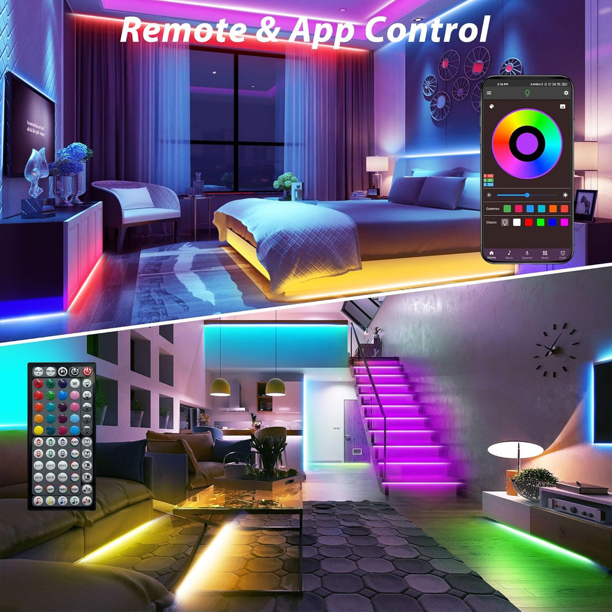 Led Lights for Bedroom 130Ft (2 Rolls * 65Ft) 