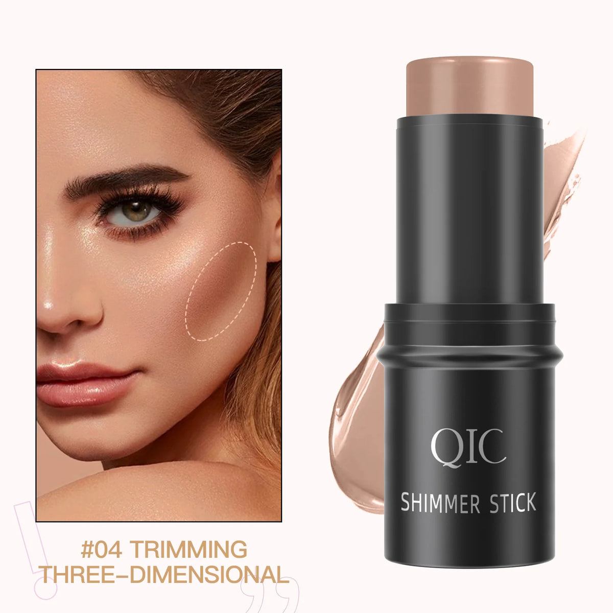 Glitter Highlighter Bronzer Contour Stick for Face Blush Shimmer Powder Creamy Makeup Cosmetics