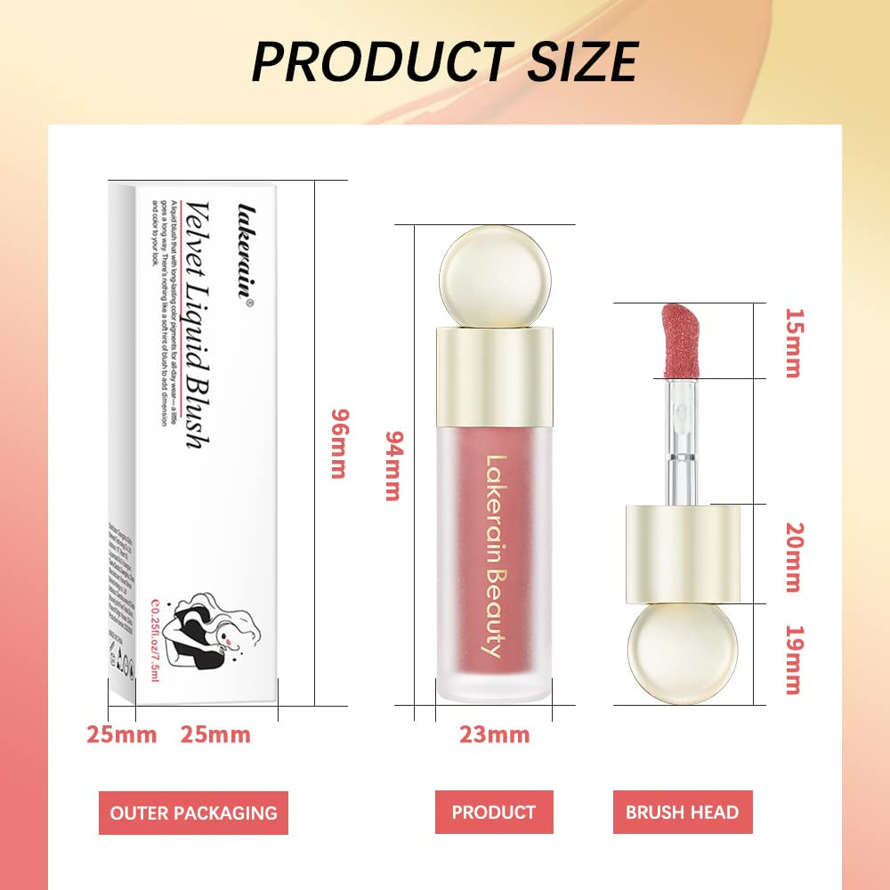 Liquid Blush for Cheeks, Soft Velvet Cream Blush Face Blush Makeup