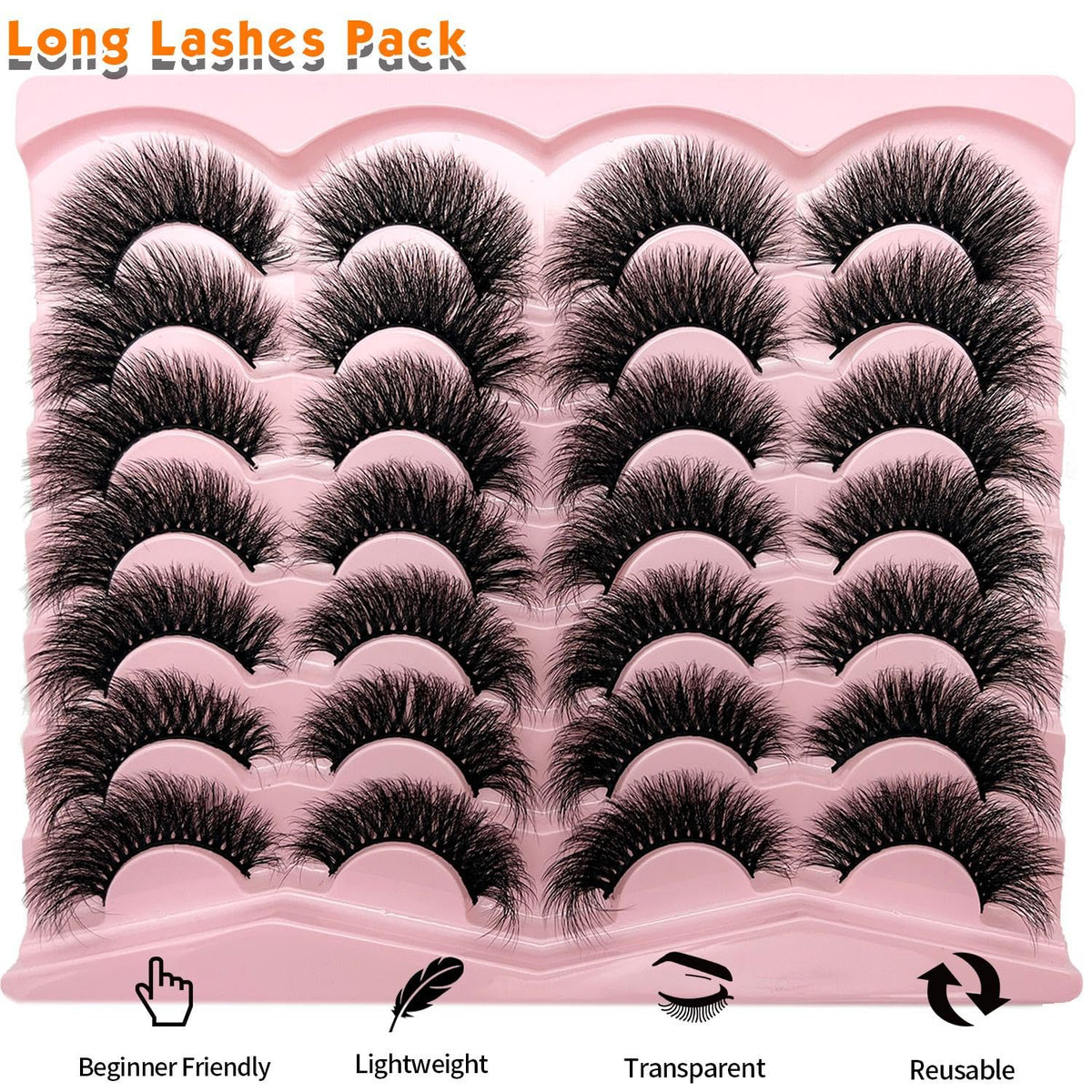 Mink Lashes Fluffy Wispy Cat Eye Faux Mink False Eyelashes Pack