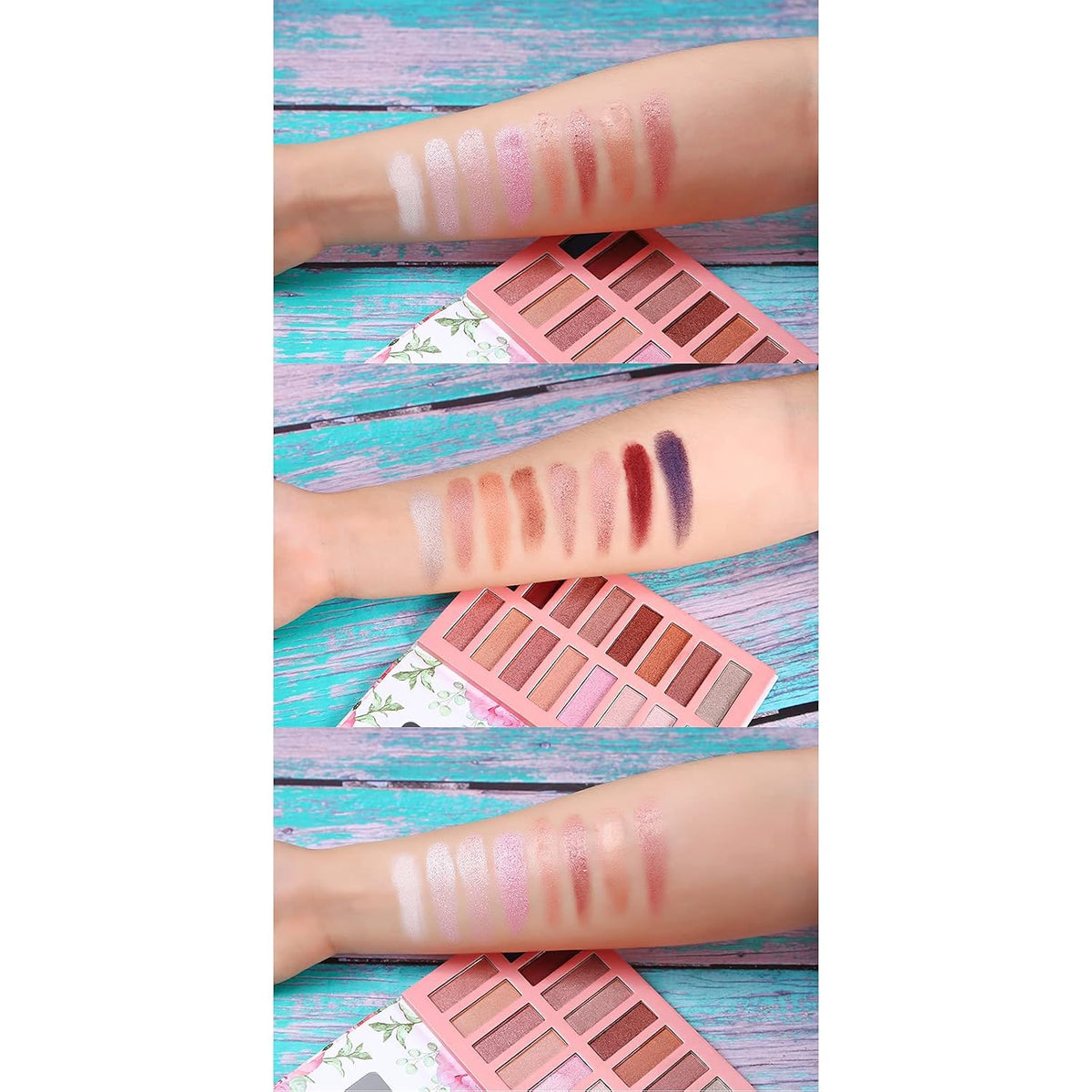 Vegan Eyeshadow Palette Organic 16 Colors Highly Pigmented Metallic Colorful Long Lasting Nude Eyeshadow Shimmer Palette