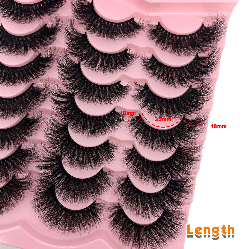 Mink Lashes Fluffy Wispy Cat Eye Faux Mink False Eyelashes Pack