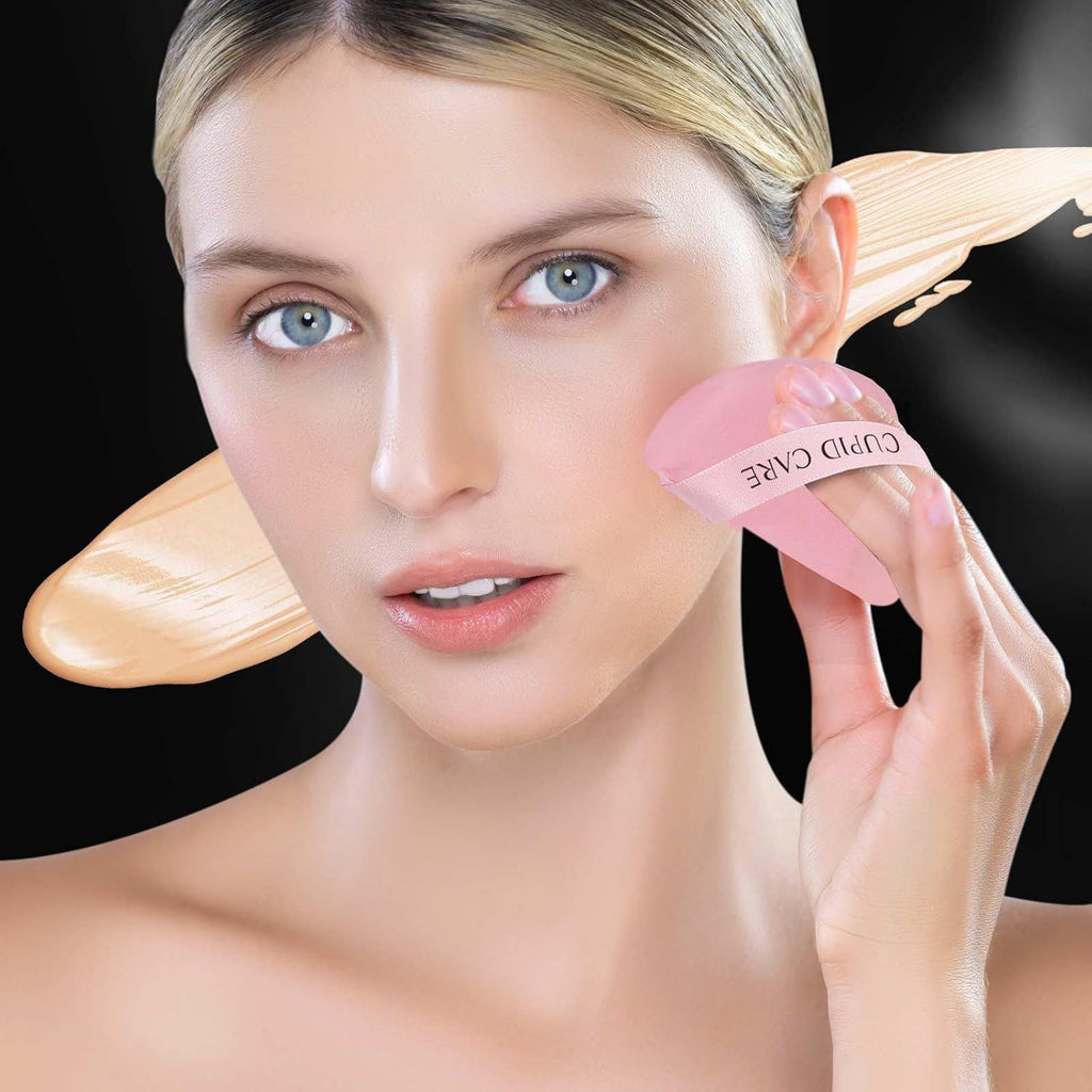 6 Pcs Powder Puff with 2 Travel Cases