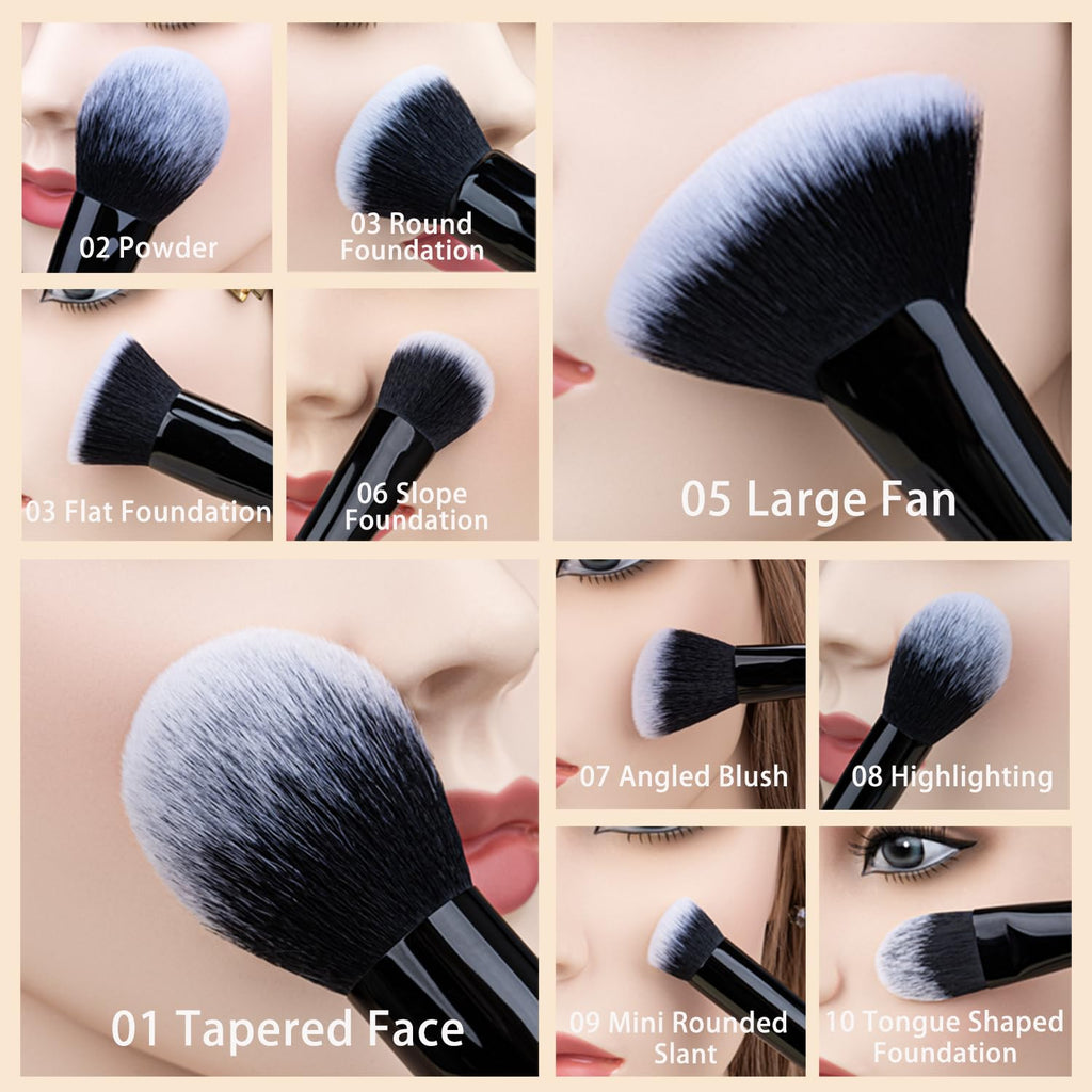 29Pcs Black Professional Makeup Brush Set