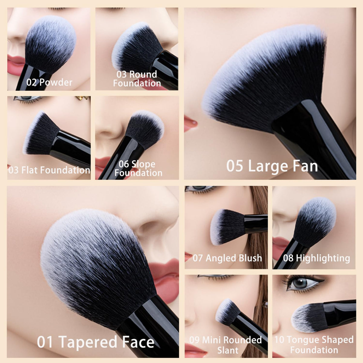 29Pcs Black Professional Makeup Brush Set