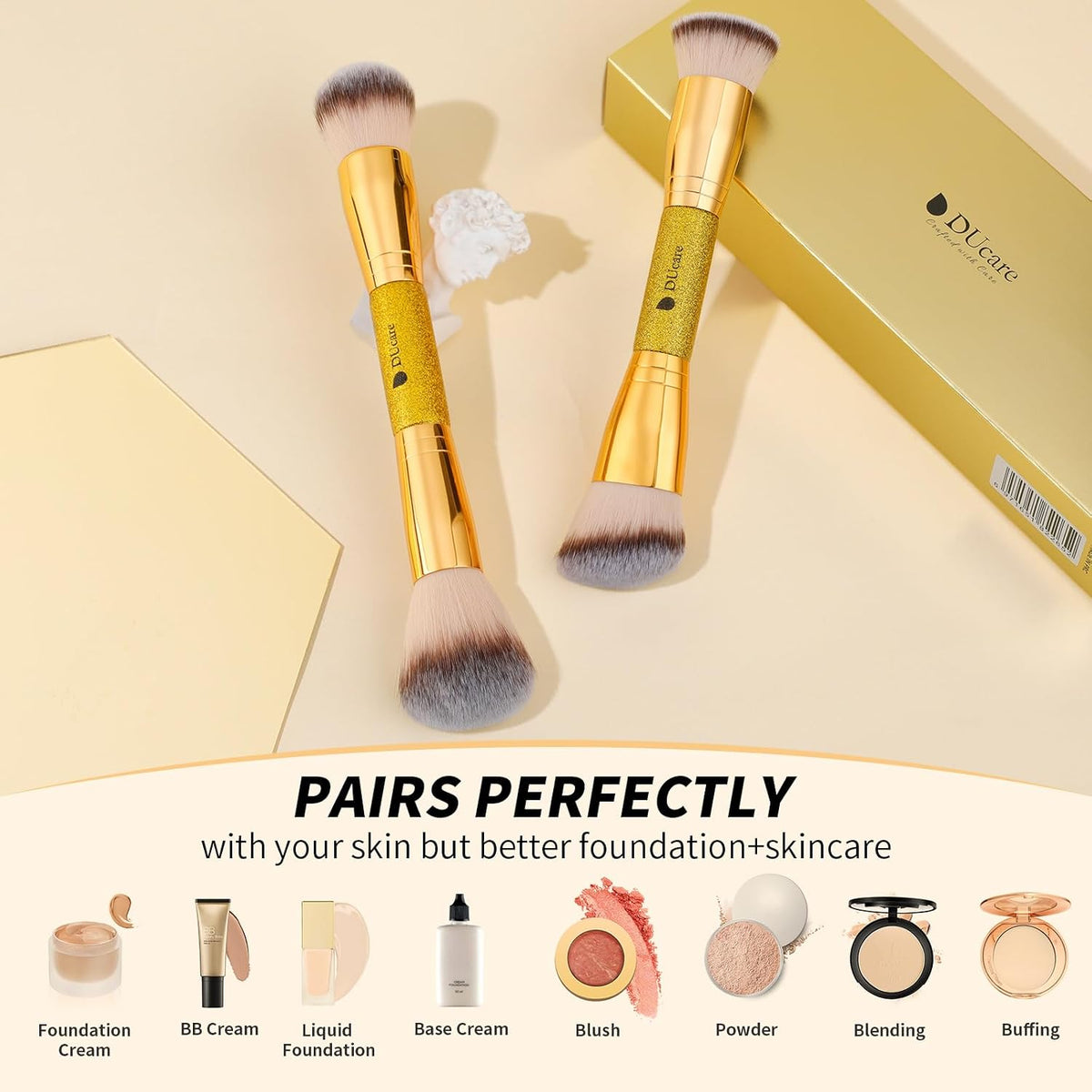 Foundation Makeup Brush Set Double-Ended 