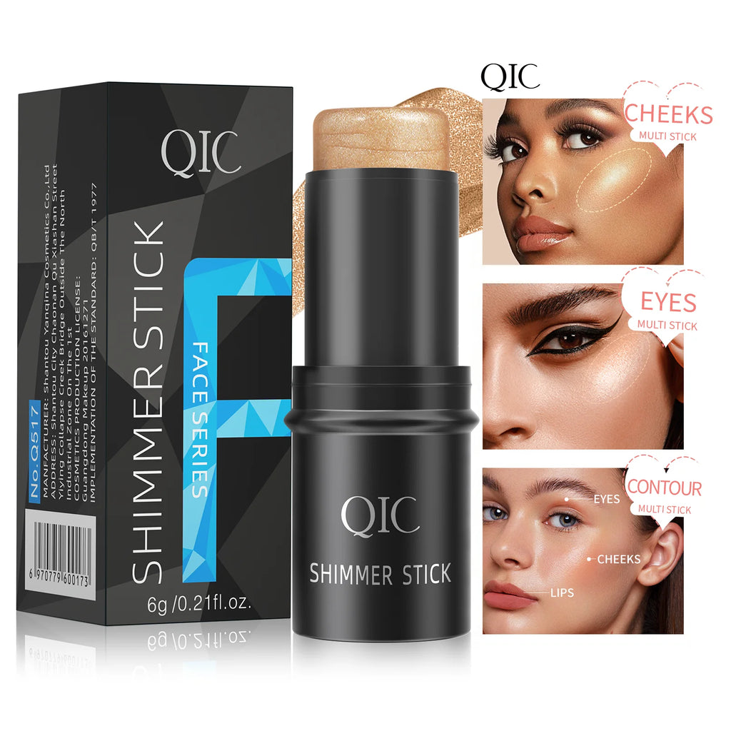 Glitter Highlighter Bronzer Contour Stick for Face Blush Shimmer Powder Creamy Makeup Cosmetics