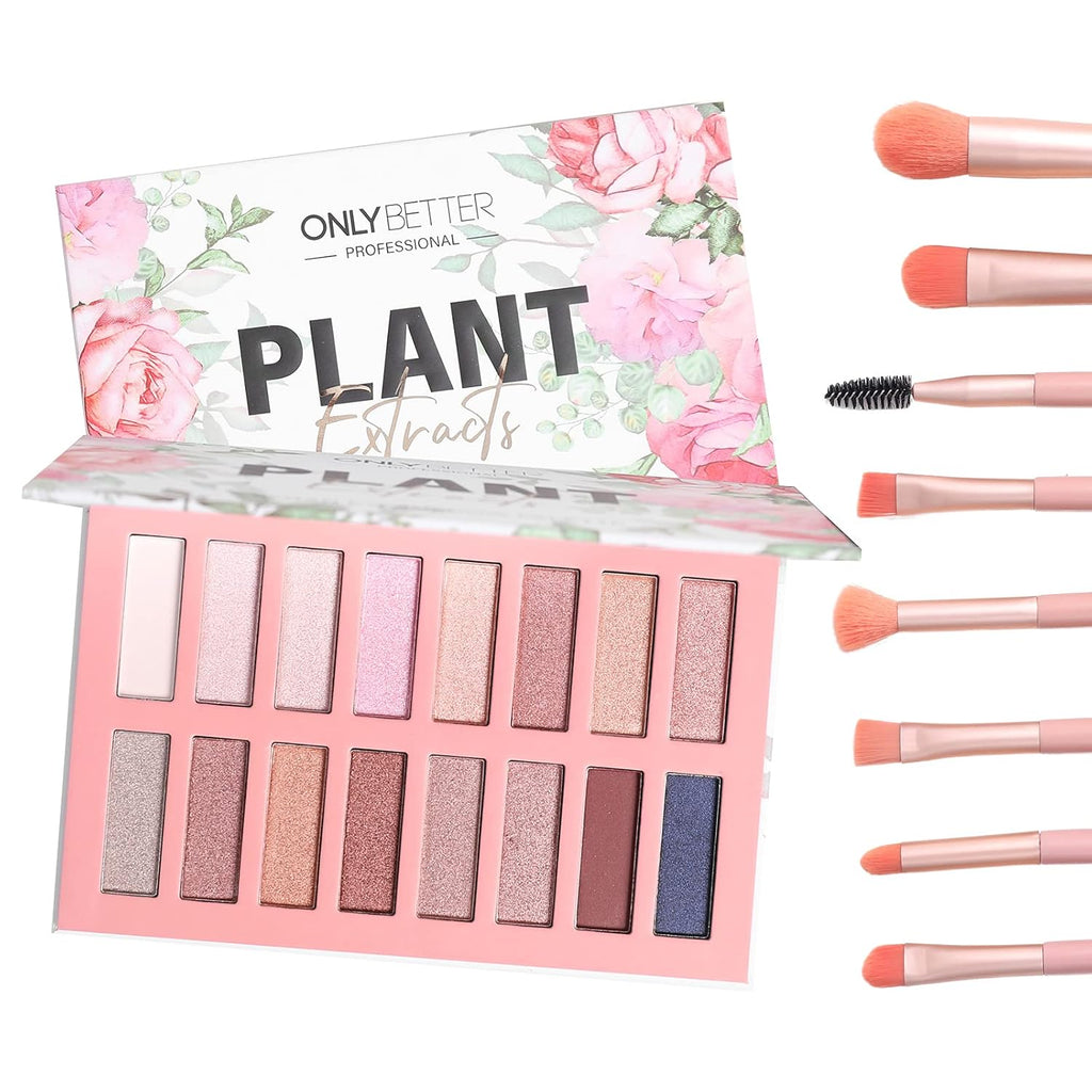 Vegan Eyeshadow Palette Organic 16 Colors Highly Pigmented Metallic Colorful Long Lasting Nude Eyeshadow Shimmer Palette