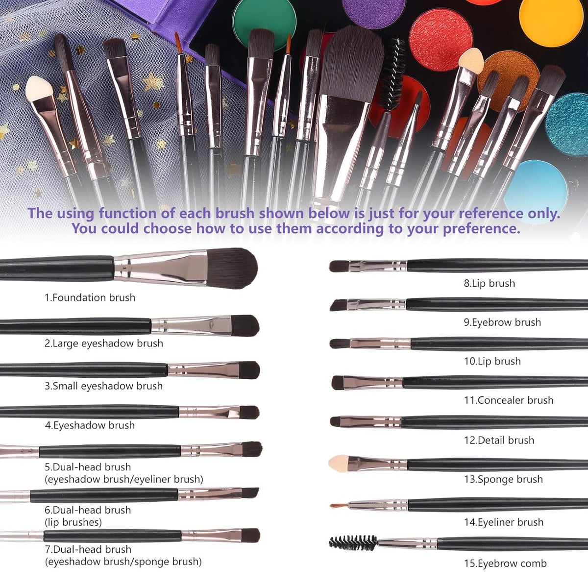 Eyeshadow Palette with 15Pcs Brushes Makeup Set, Pigmented 86 Colors Make up Sets Valentine'S Day Gift