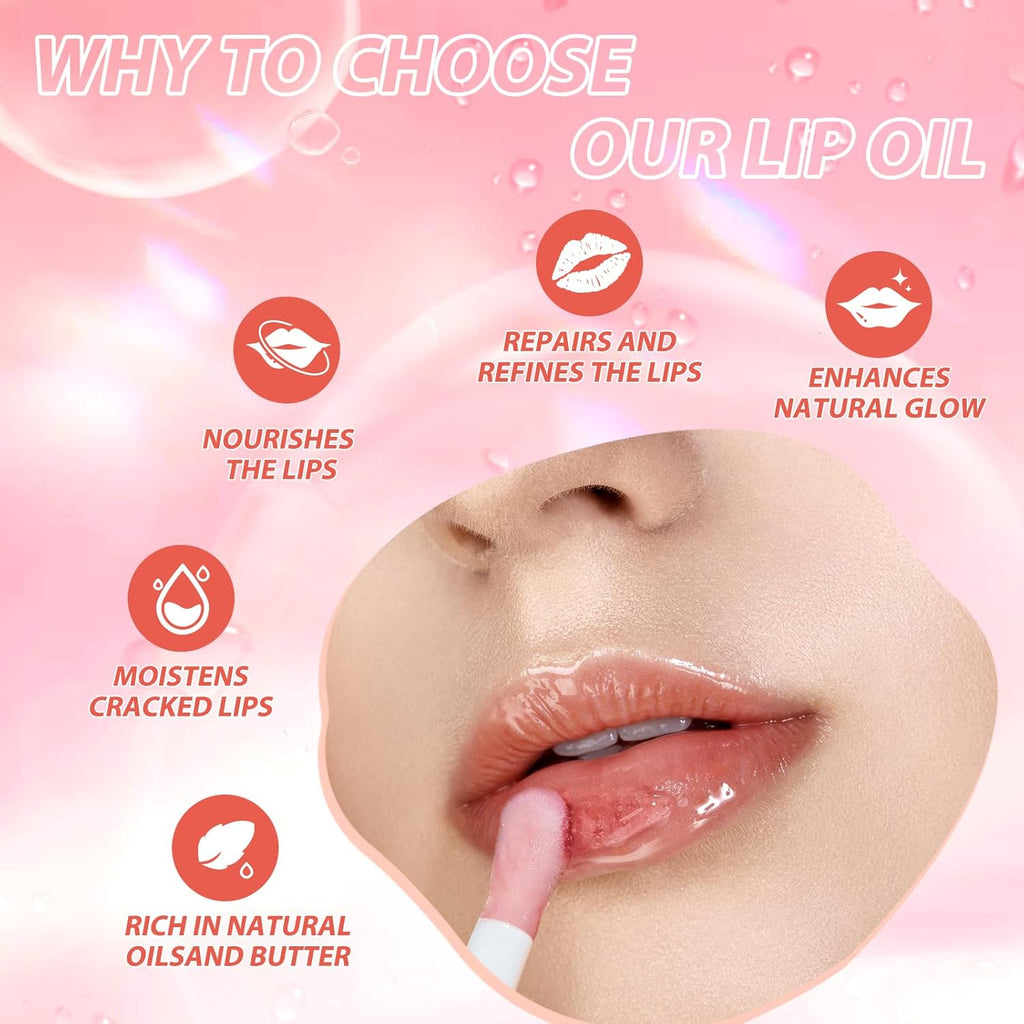 Fruit Flavored Lip Oil Balm, 1 Pack, Strawberry Lip Care