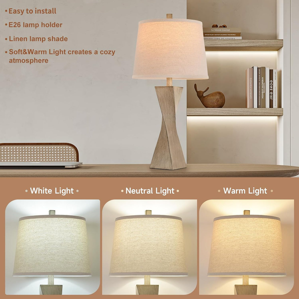 Bedside Lamps Set of 2 Unique 