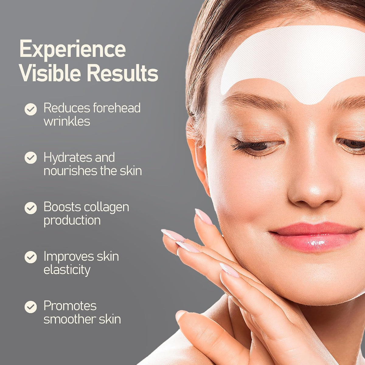 Forehead Wrinkle Patches 12Pcs - anti Wrinkle Patch with Marine Collagen and Hyaluronic Acid 
