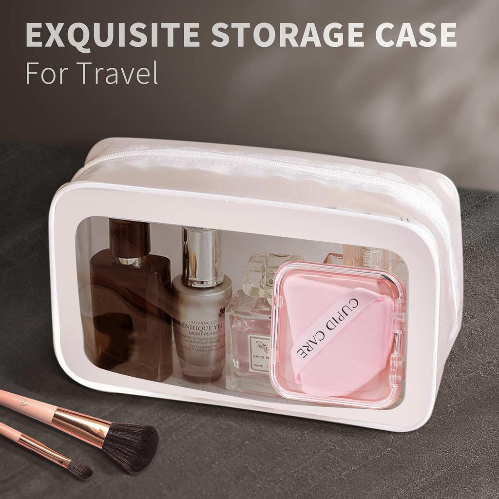 6 Pcs Triangle Powder Puff with 2 Travel Cases