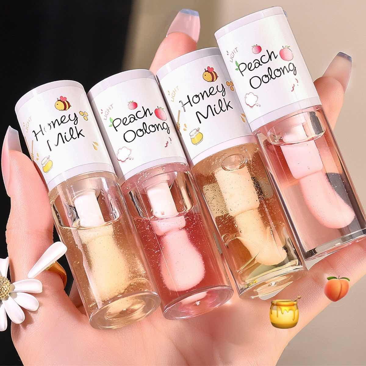 4Pcs Hydrating Clear Lip Oil