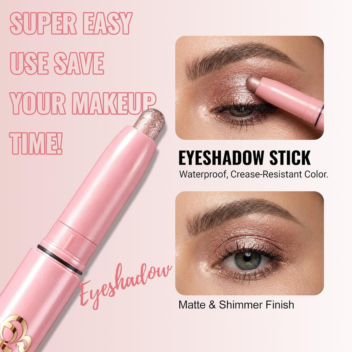 6 Colors Eyeshadow Stick Set, Waterproof Cream Eye Shadow Sticks