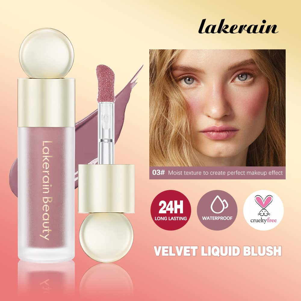 Liquid Blush for Cheeks, Soft Velvet Cream Blush Face Blush Makeup