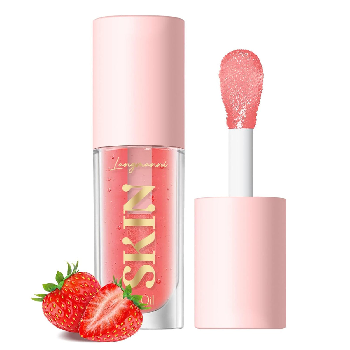 Fruit Flavored Lip Oil Balm, 1 Pack, Strawberry Lip Care