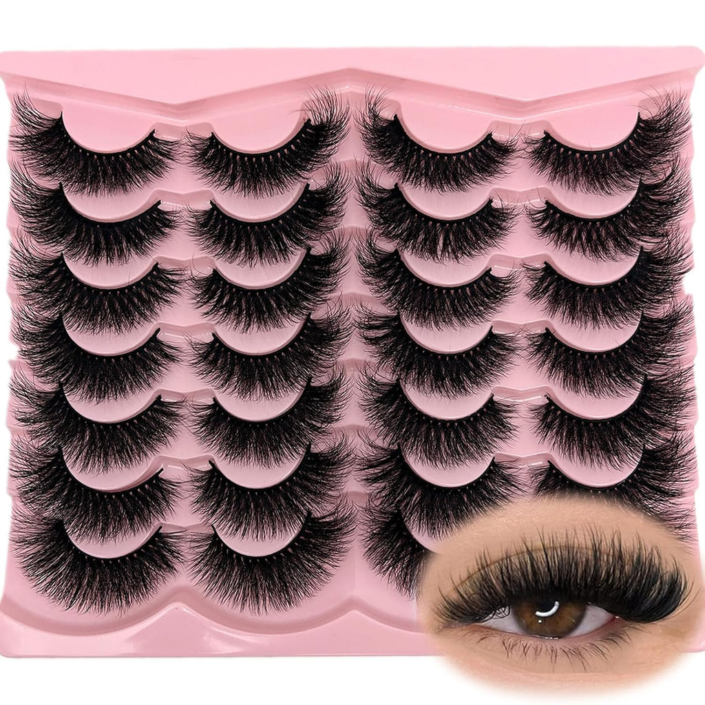 Mink Lashes Fluffy Wispy Cat Eye Faux Mink False Eyelashes Pack