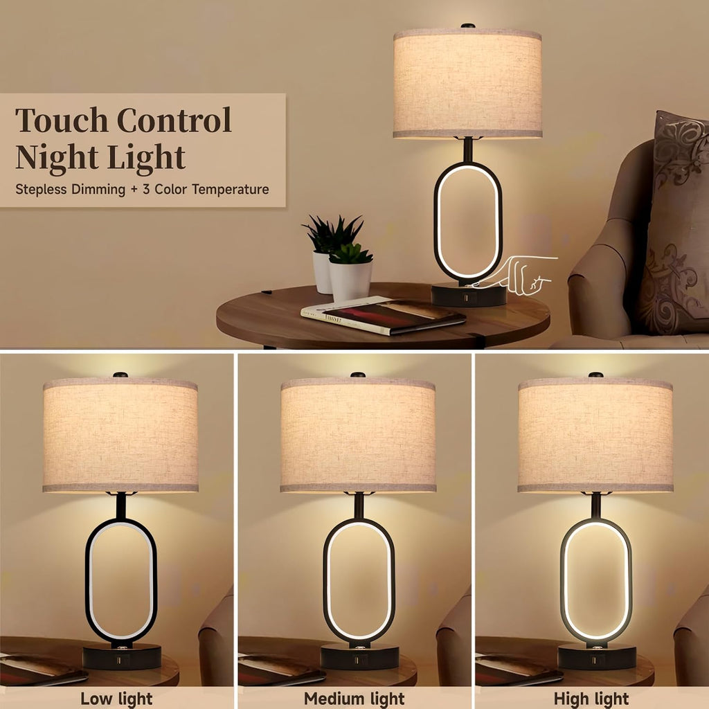 23" Bedside Lamps Set of 2