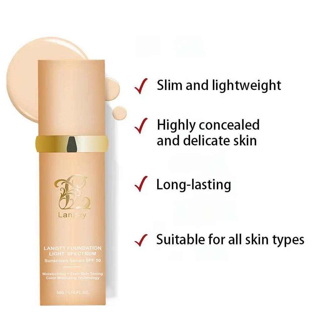 4 in 1 Biomimic Foundation Spectrums Biomimic Light Spectrums Foundation with SPF50+ Longwearing Changing Concealer Foundation