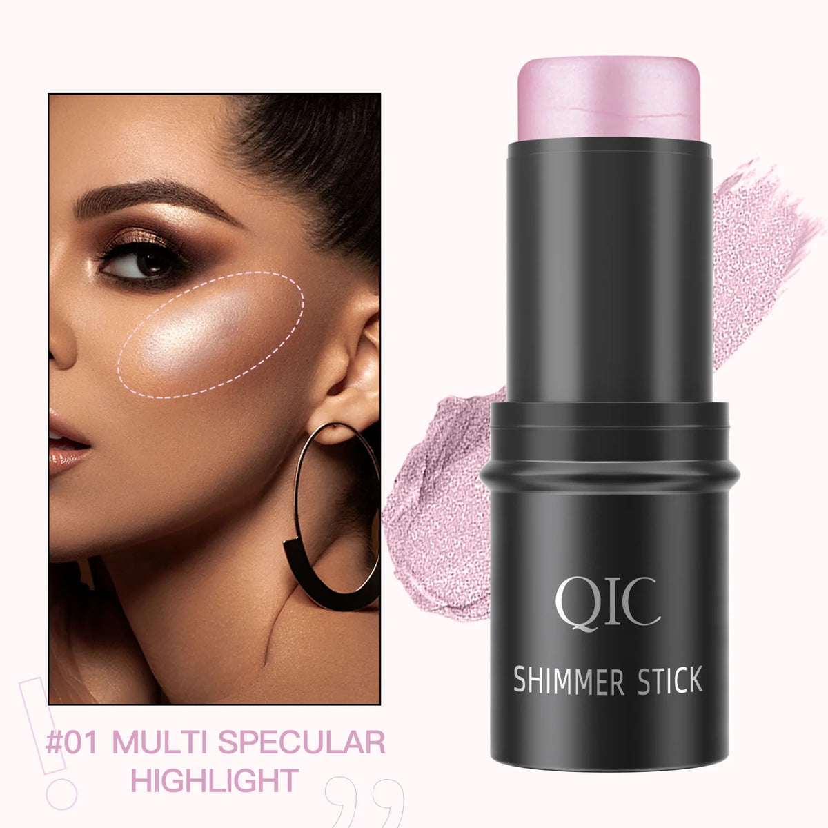 Glitter Highlighter Bronzer Contour Stick for Face Blush Shimmer Powder Creamy Makeup Cosmetics