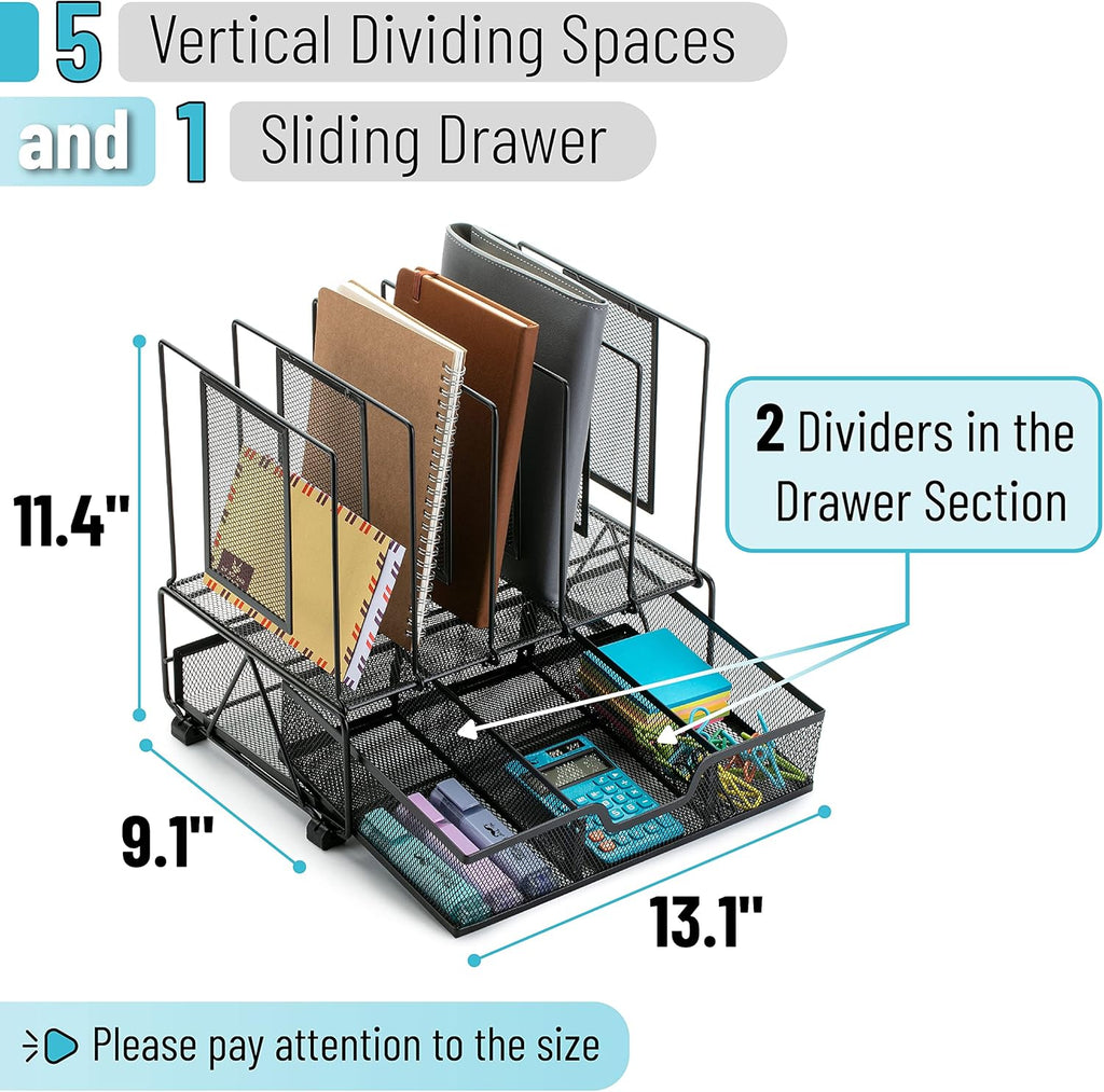  Mesh Desk Organizer with Drawer