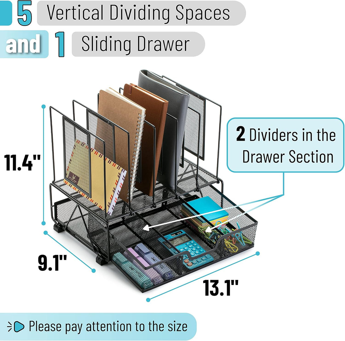  Mesh Desk Organizer with Drawer