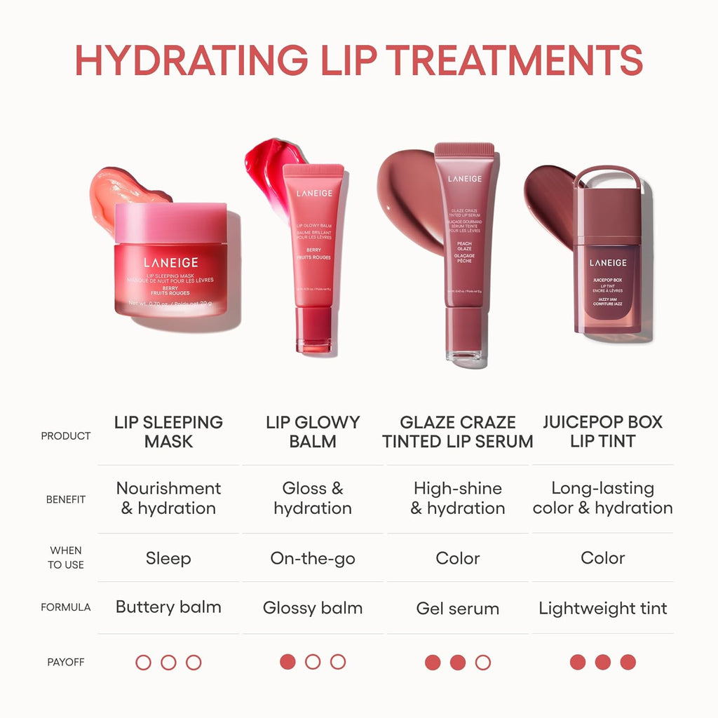 LANEIGE Glaze Craze Tinted Lip Serum: Hydrating Lip Serum for Glossy, Nourished Lips with Plumping Polypeptides