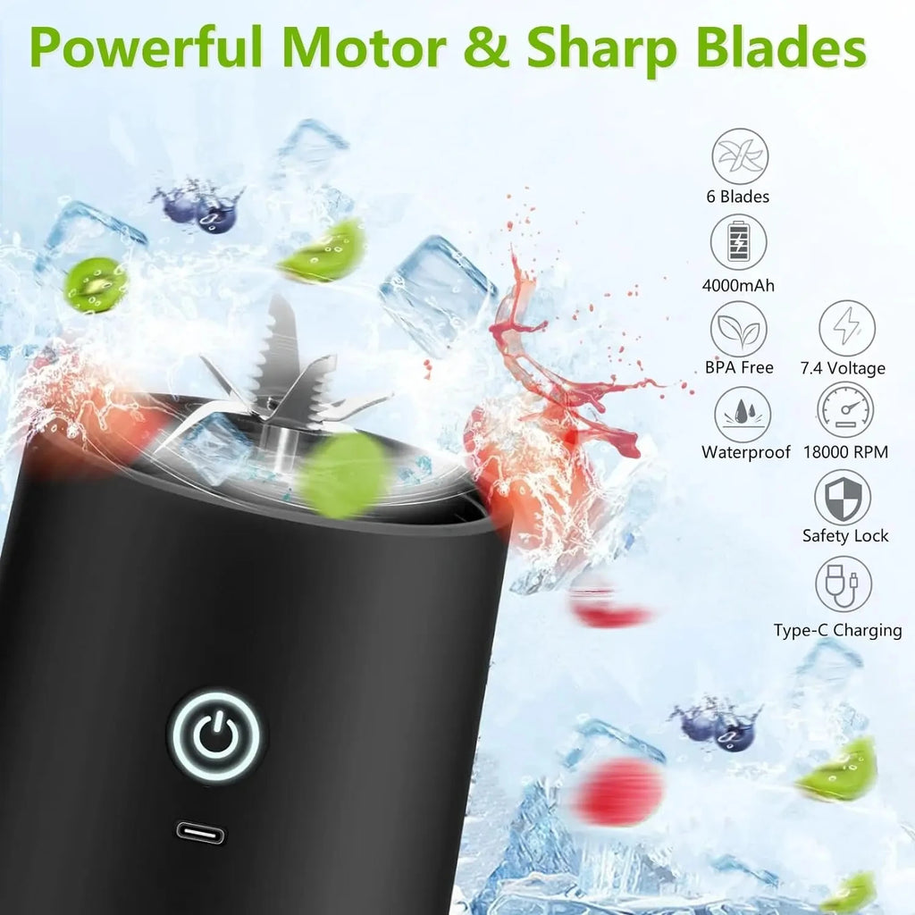 600ML  Powerful Motor Mini Blender for Shakes 