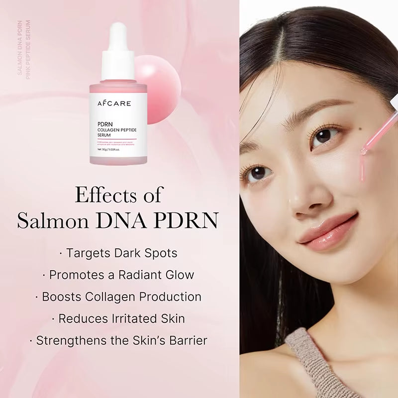 Korean Skincare Complex Peptide Acne Serum with PDRN Collagen - Pore Shrinking Melanin Fading Skin Brightening and Smoothing