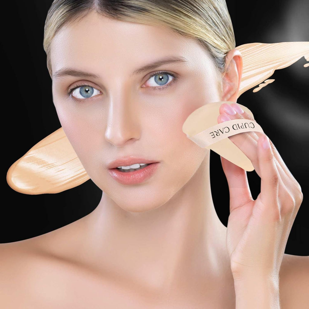 6 Pcs Triangle Powder Puff with 2 Travel Cases