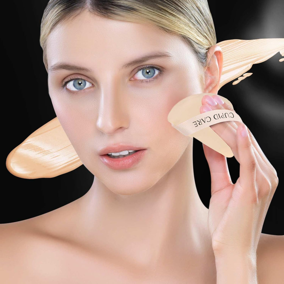 6 Pcs Triangle Powder Puff with 2 Travel Cases
