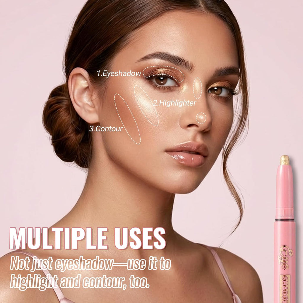 6 Colors Eyeshadow Stick Set, Waterproof Cream Eye Shadow Sticks