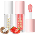 2 Pack Fruit Flavored Lip Oil Balm, Strawberry + Coco