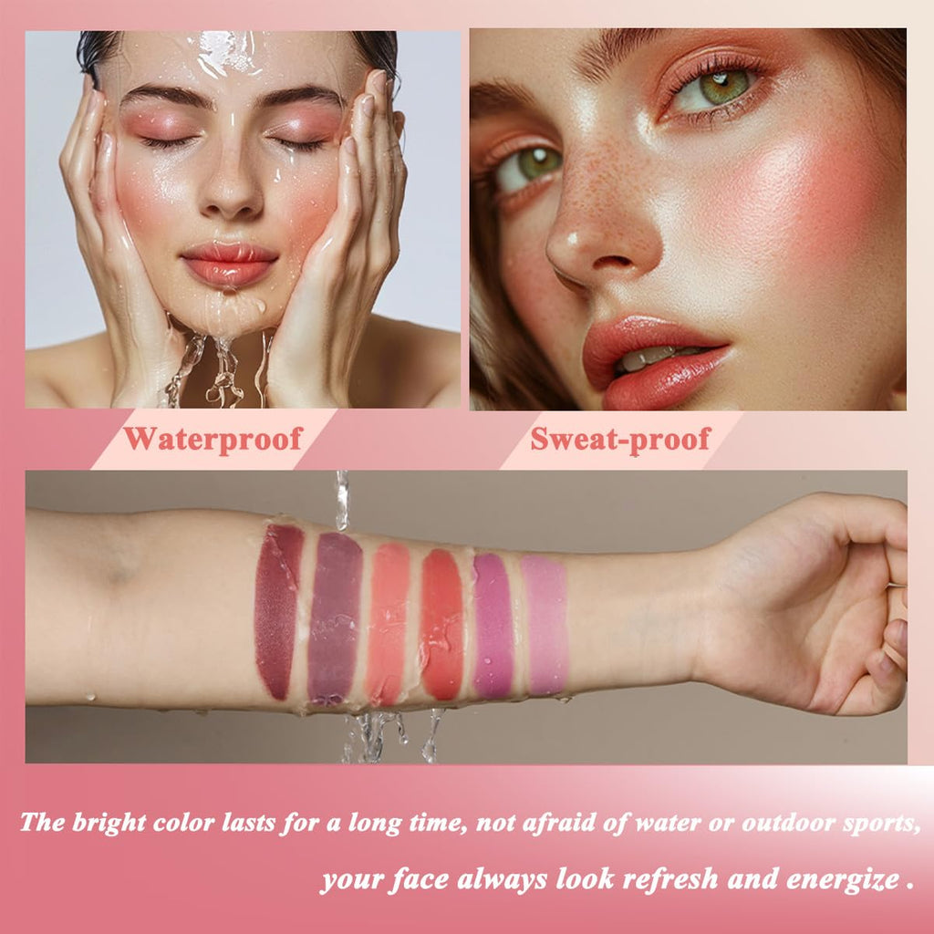 Cream Blush Stick, Natural-Looking Matte Finish Makeup Blush Stick