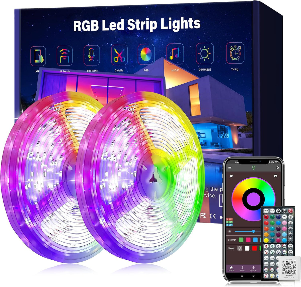Led Lights for Bedroom 130Ft (2 Rolls * 65Ft) 