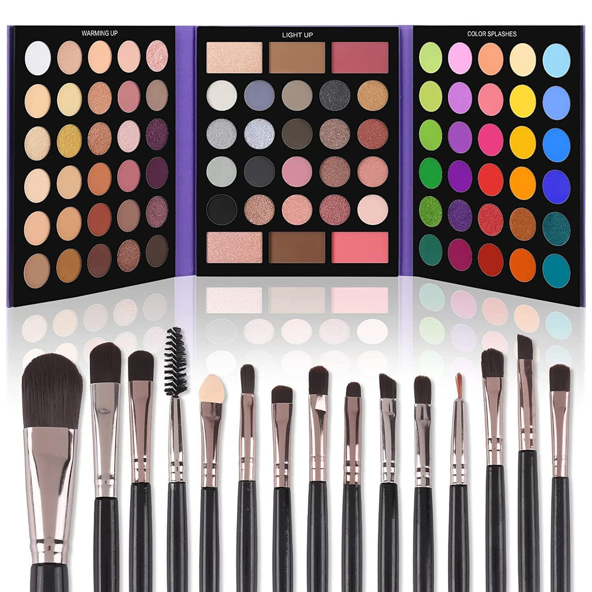 Eyeshadow Palette with 15Pcs Brushes Makeup Set, Pigmented 86 Colors Make up Sets Valentine'S Day Gift