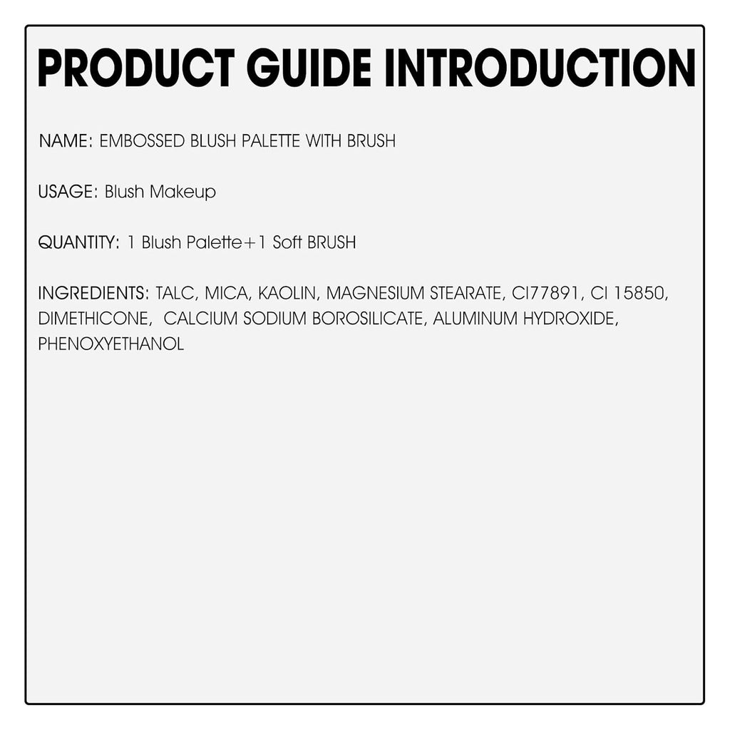 Pink Blush Powder Blush for Cheeks with Brush, 001#