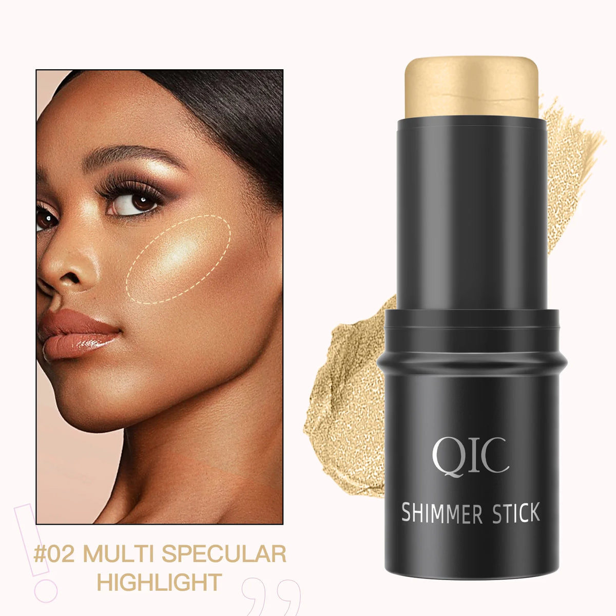 Glitter Highlighter Bronzer Contour Stick for Face Blush Shimmer Powder Creamy Makeup Cosmetics