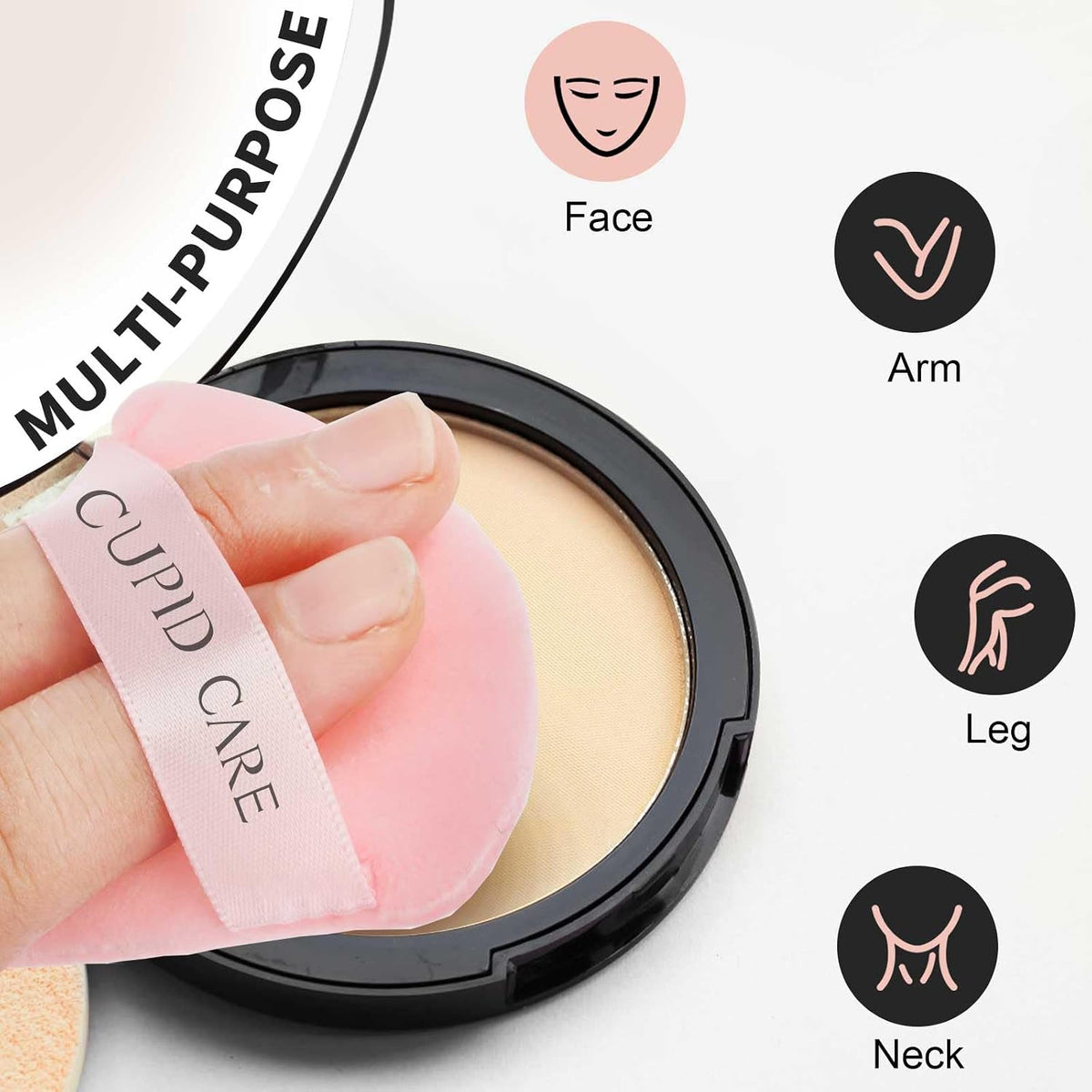 6 Pcs Triangle Powder Puff with 2 Travel Cases