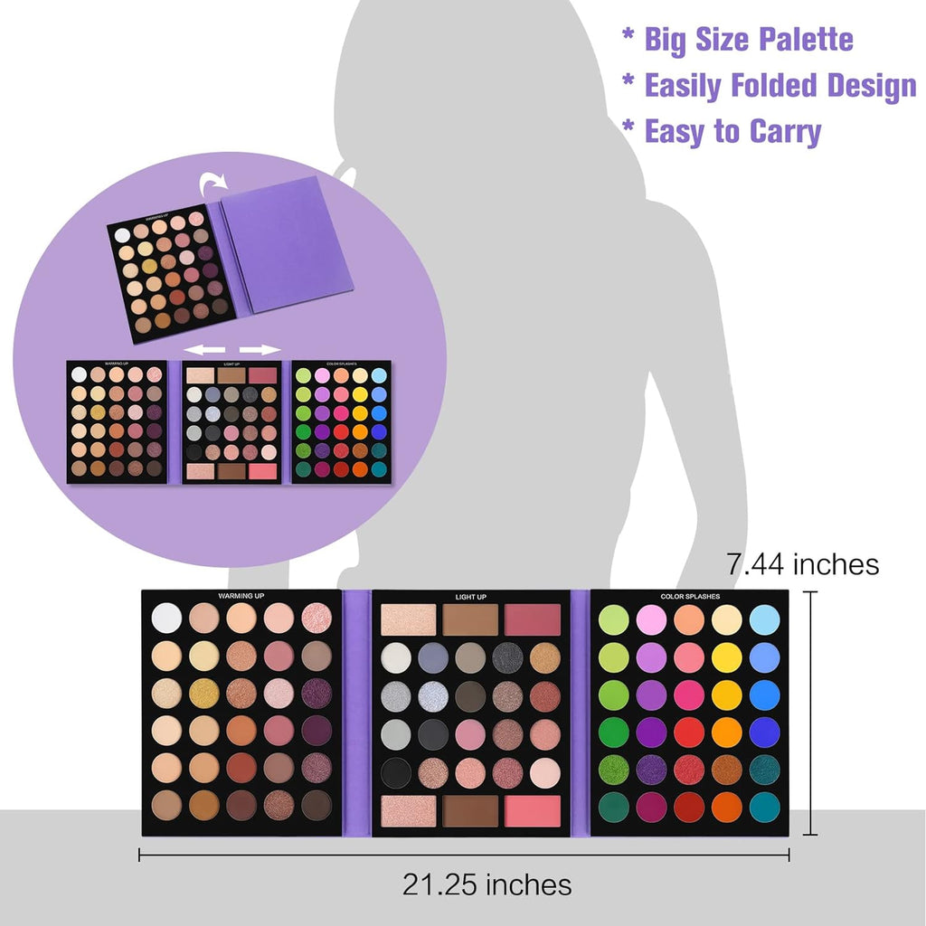 Eyeshadow Palette with 15Pcs Brushes Makeup Set, Pigmented 86 Colors Make up Sets Valentine'S Day Gift
