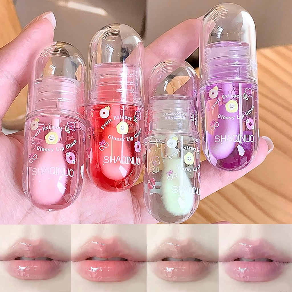 4Pcs Tinted Lip Gloss Oil Set