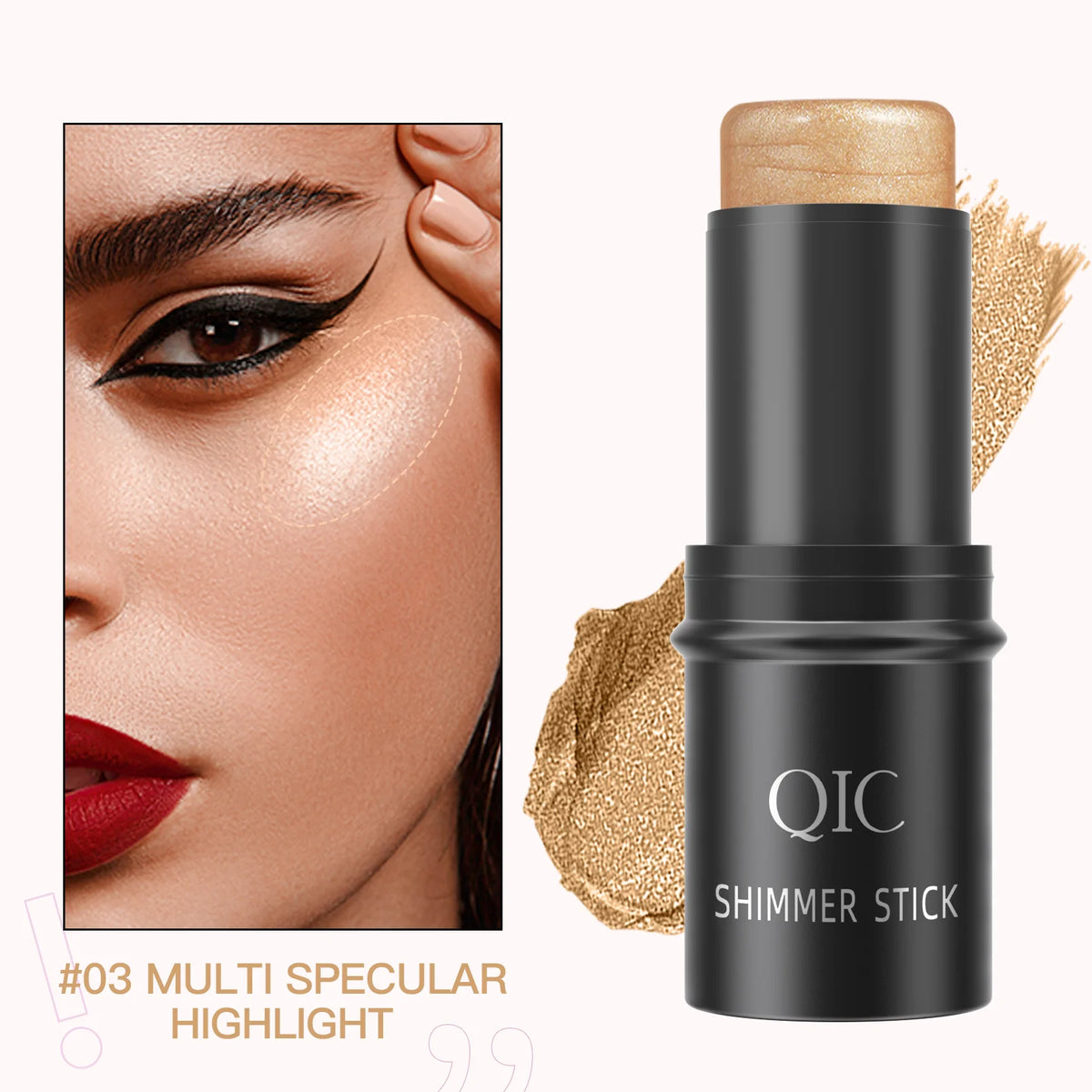 Glitter Highlighter Bronzer Contour Stick for Face Blush Shimmer Powder Creamy Makeup Cosmetics