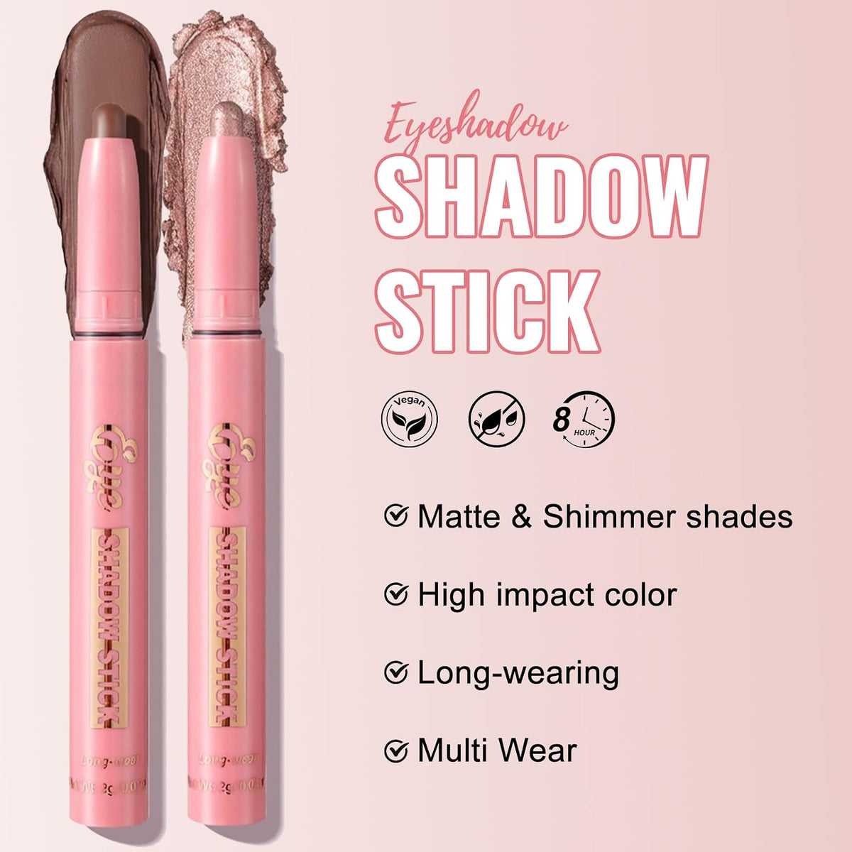 6 Colors Eyeshadow Stick Set, Waterproof Cream Eye Shadow Sticks