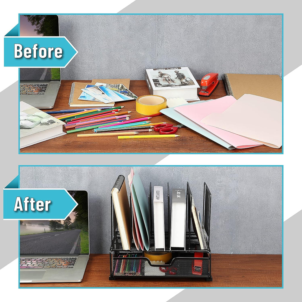  Mesh Desk Organizer with Drawer