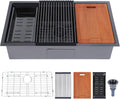  Black Undermount Kitchen Sink Workstation