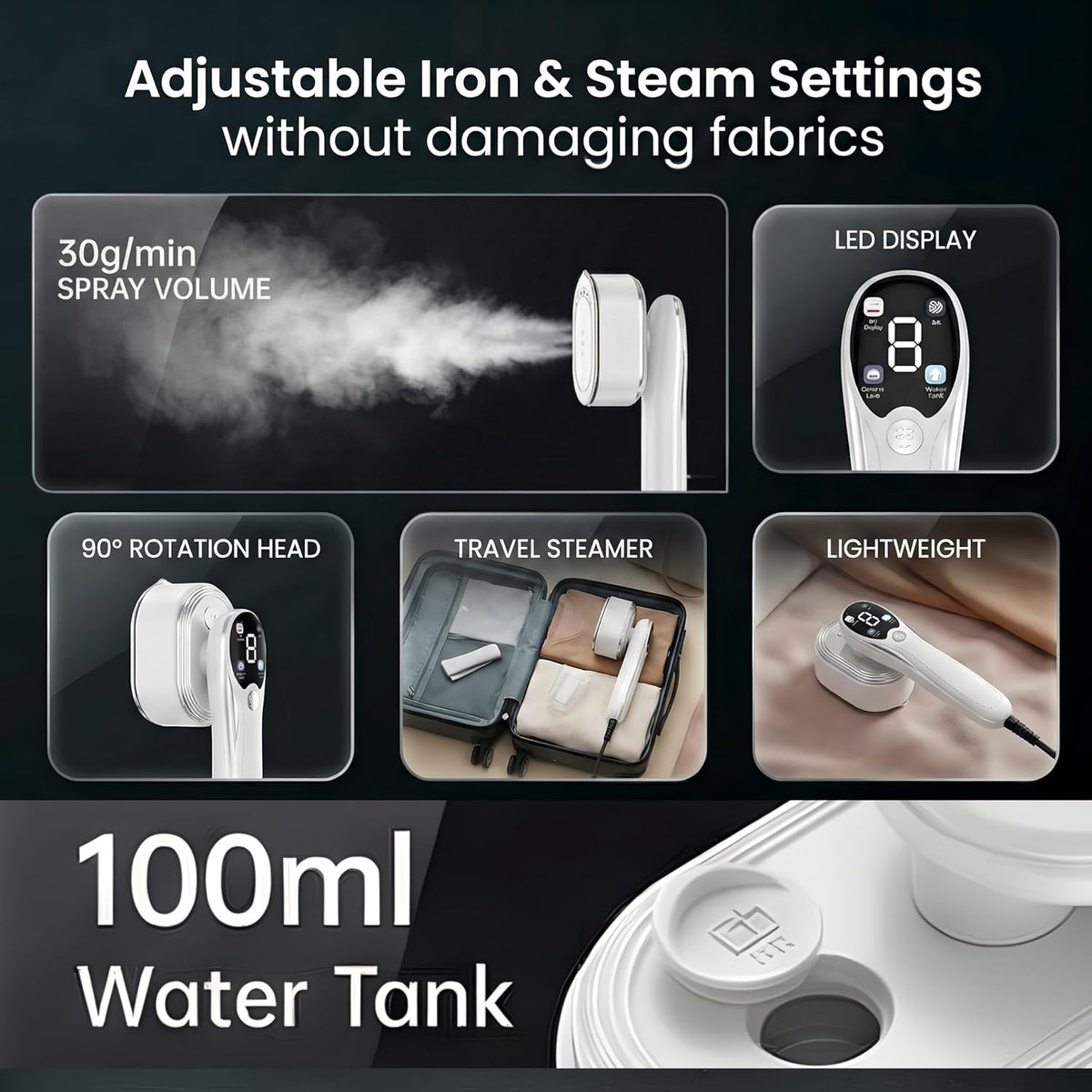 Travel Steamer for Clothes with Ironing Gloves