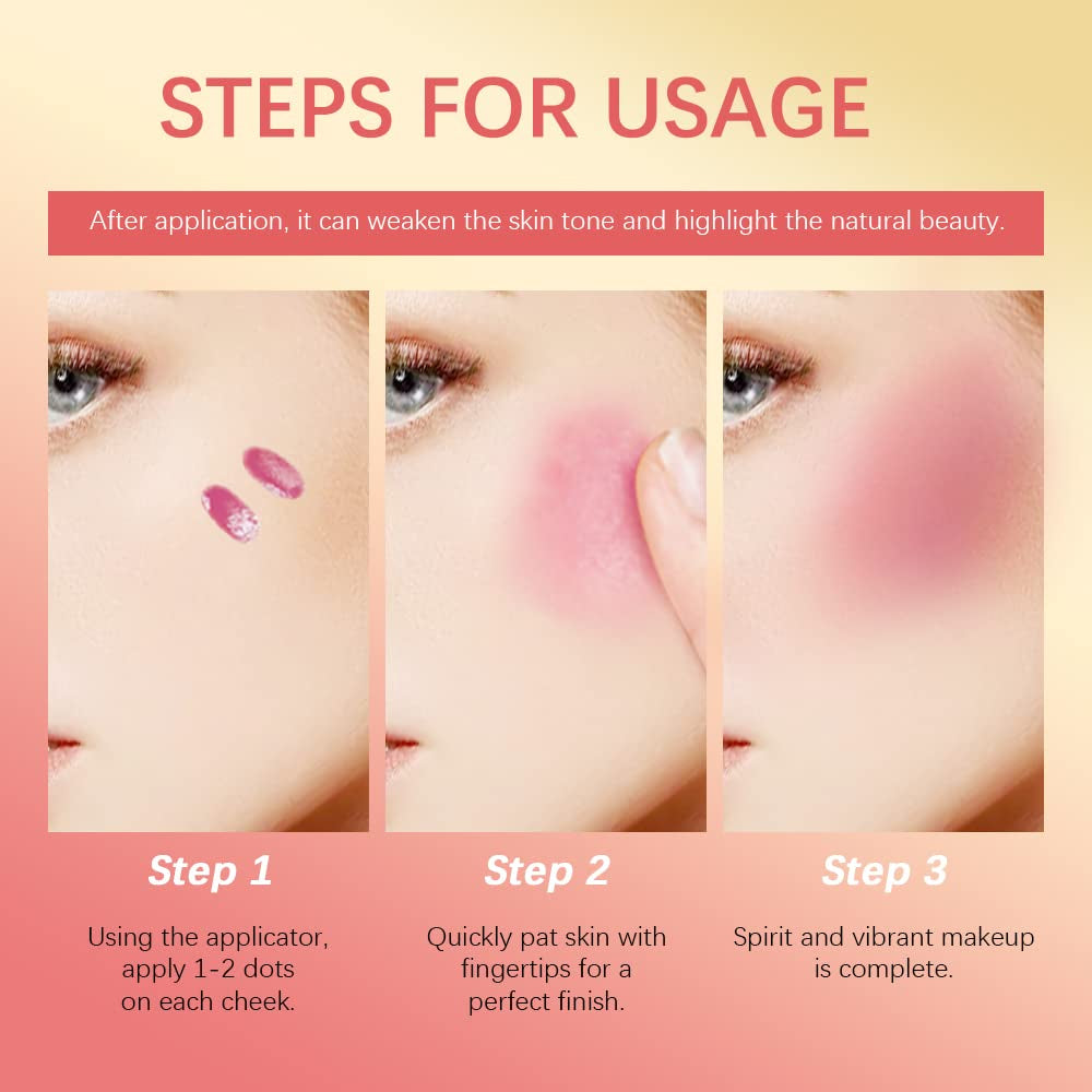 Liquid Blush for Cheeks, Soft Velvet Cream Blush Face Blush Makeup