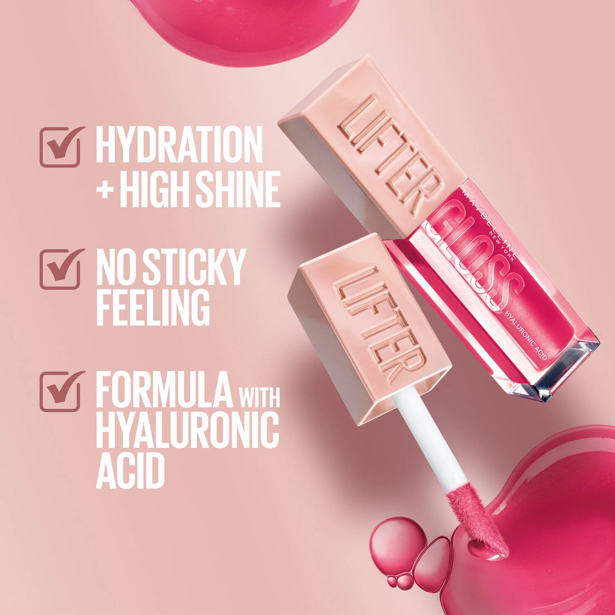 Lifter Gloss Long-Lasting Lip Gloss Makeup with Hyaluronic Acid, Pearl, 0.18 Fl Oz