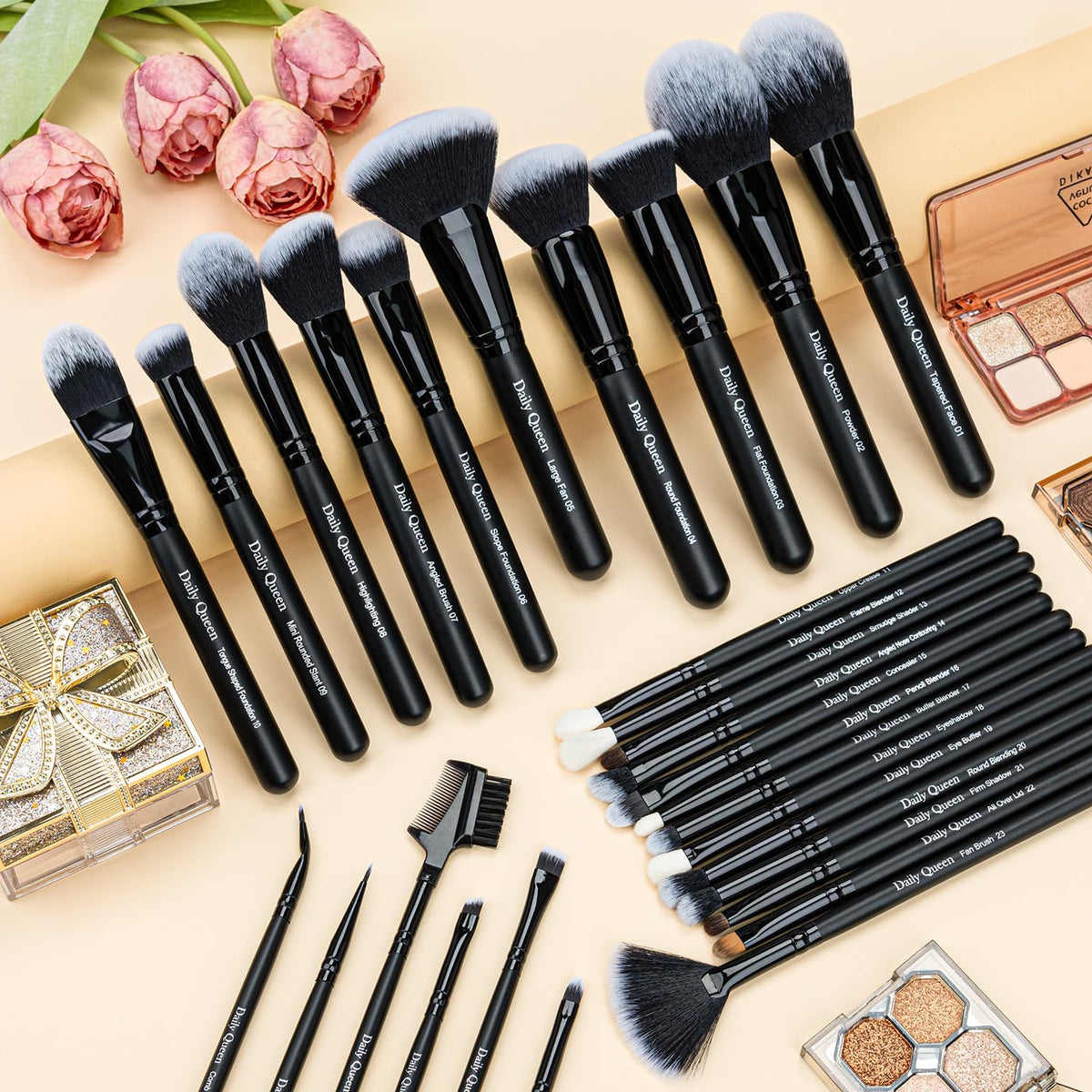 29Pcs Black Professional Makeup Brush Set